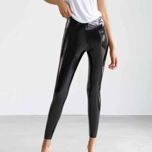 commando control patent leather leggings